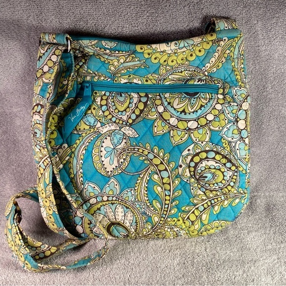 Vera Bradley Adjustable Shoulder Strap HandBag Full  Zip On Top Snap On Side - Picture 10 of 11
